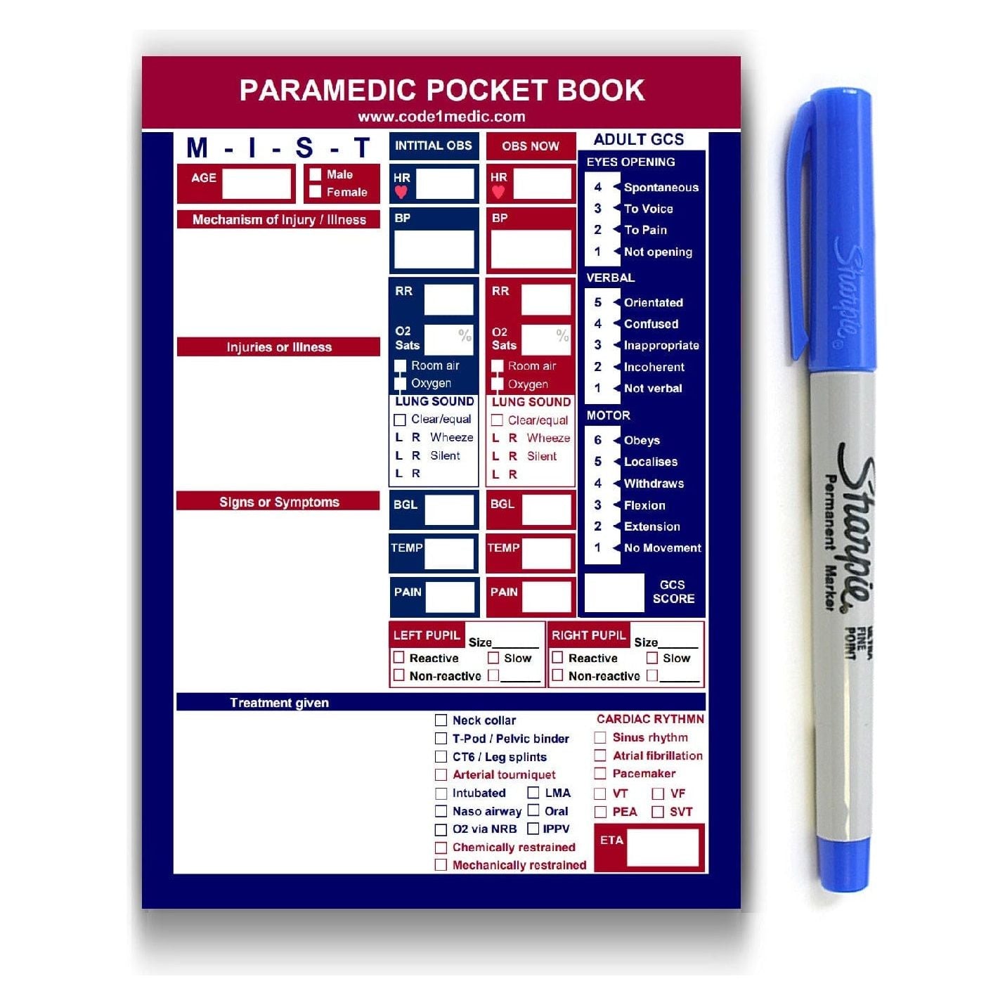 Paramedic Shop Code 1 Medic Cards Paramedic Pocket Book + Medications Index 23 Combo Pack