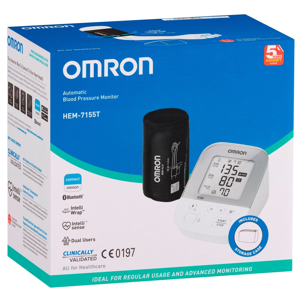 Omron Automatic Blood Pressure Monitor HEM7155T Plus Dual User (AU & NZ) - Paramedic Shop