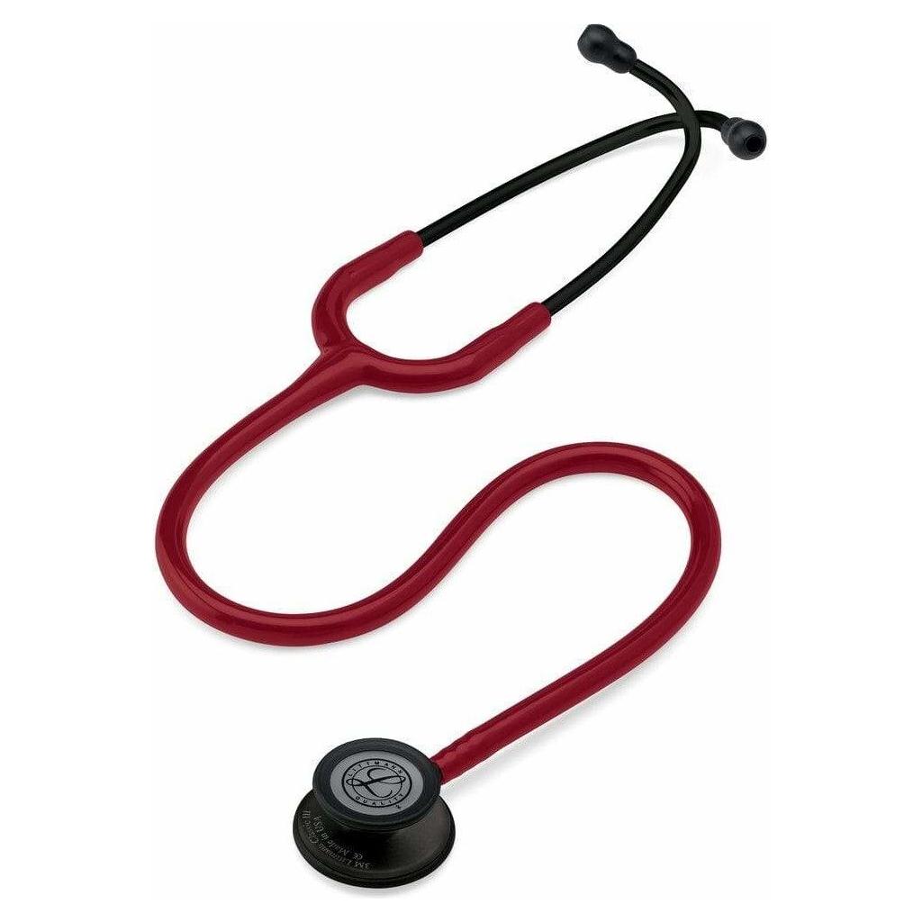 Paramedic Shop 3M Littmann Stethoscopes Burgundy Tubing w/- Black-Finish Chestpiece & Earpiece Littmann® Classic III™ Stethoscope
