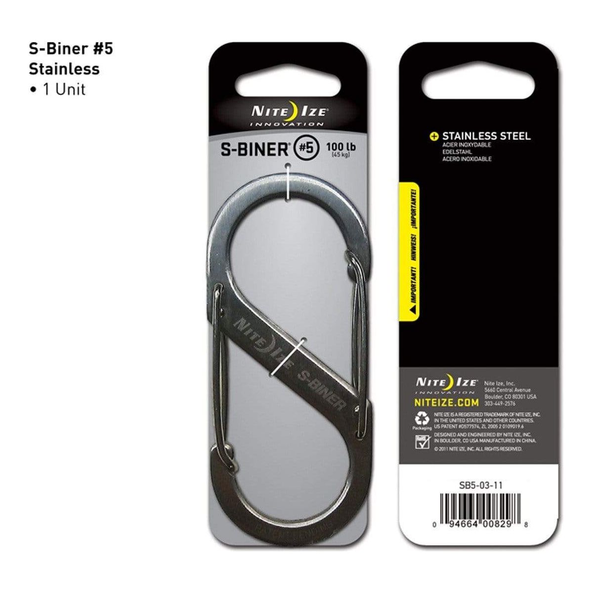 Paramedic Shop Zen Imports Pty Ltd Tools Stainless Steel Nite Ize S-Biner #5 Dual Carabiner Stainless Steel