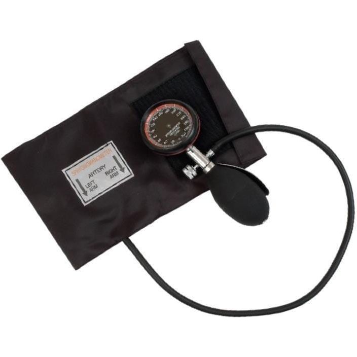 Paramedic Shop Add-Tech Pty Ltd Instrument Black Rugged Latex Free Shockproof Aneroid Palm Sphygmomanometer