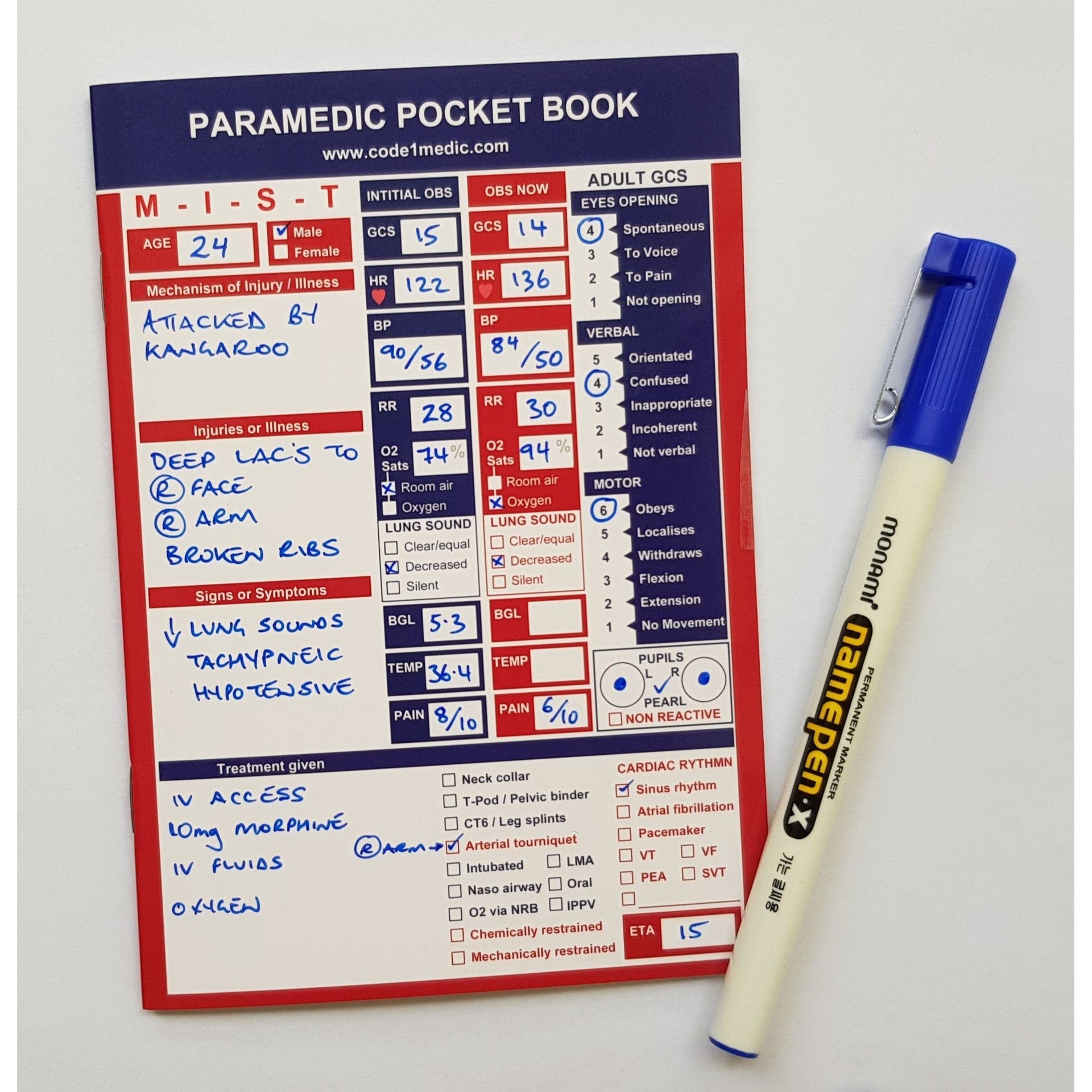 Paramedic Shop Code 1 Medic Cards Paramedic Pocket Book 2023