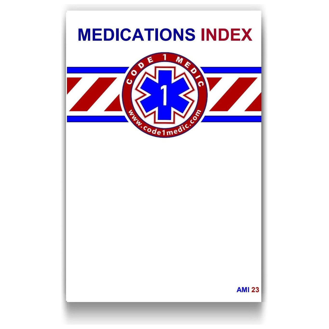 Paramedic Shop Code 1 Medic Cards Paramedic Pocket Book + Medications Index 23 Combo Pack