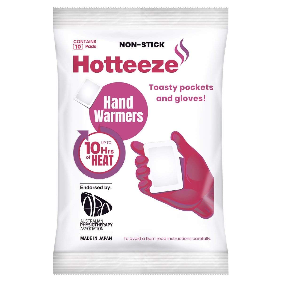 Paramedic Shop JA Davey Hot & Cold Therapy Hotteeze Hand Warmers - 10 Pack
