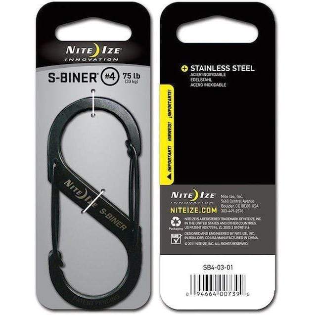 Paramedic Shop Zen Imports Pty Ltd Tools Stainless Steel - Black Nite Ize S-Biner #4 Dual Carabiner