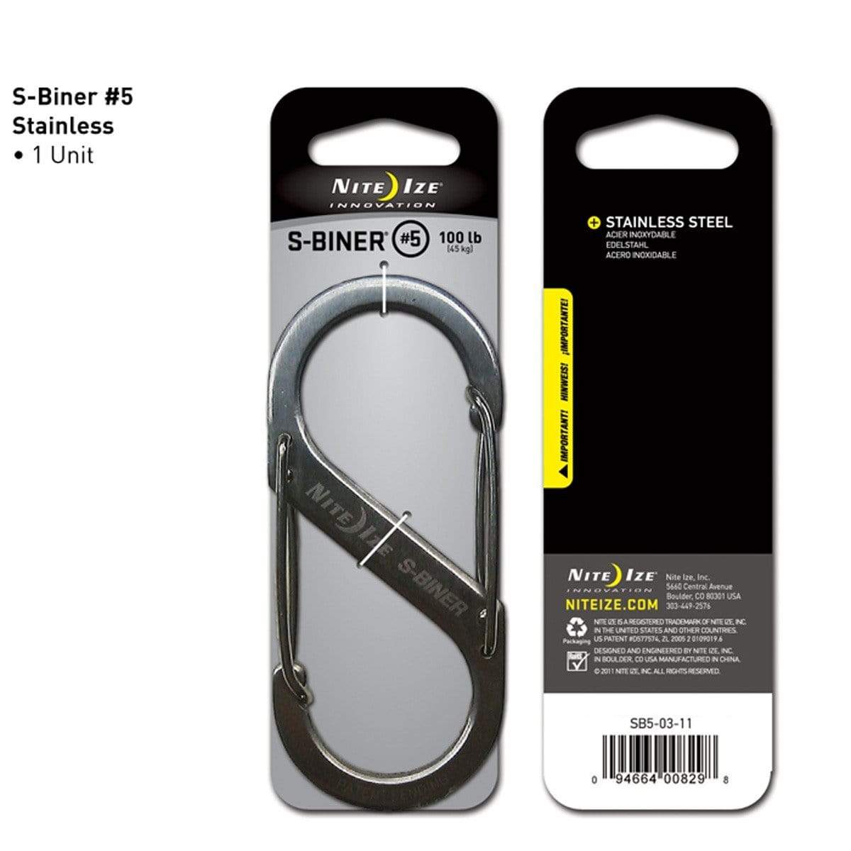 Paramedic Shop Zen Imports Pty Ltd Tools Stainless Steel Nite Ize S-Biner #5 Dual Carabiner Stainless Steel