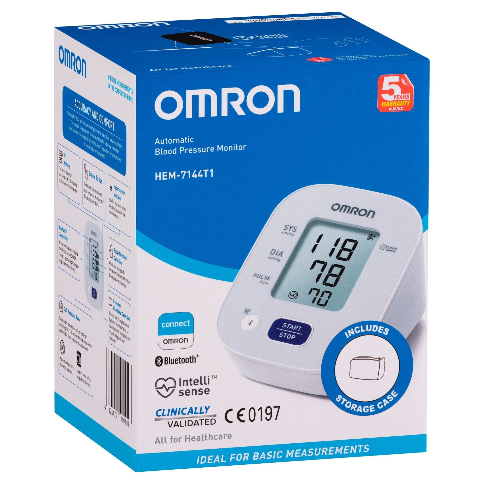 Paramedic Shop JA Davey Instrument Omron Automatic Blood Pressure Monitor HEM7144T1 (AU & NZ)