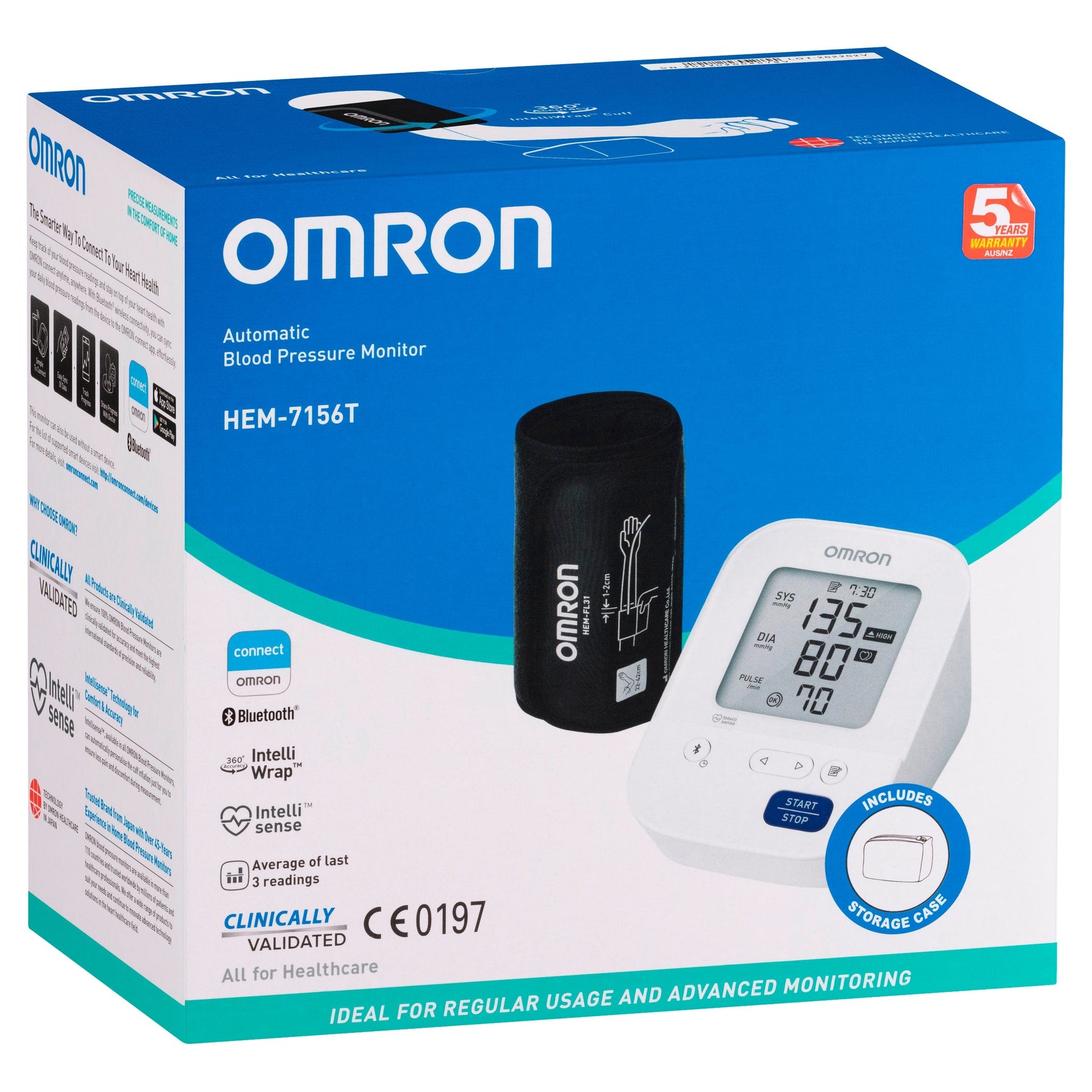 Paramedic Shop JA Davey Instrument Omron Automatic Blood Pressure Monitor HEM7156T Plus (AU)
